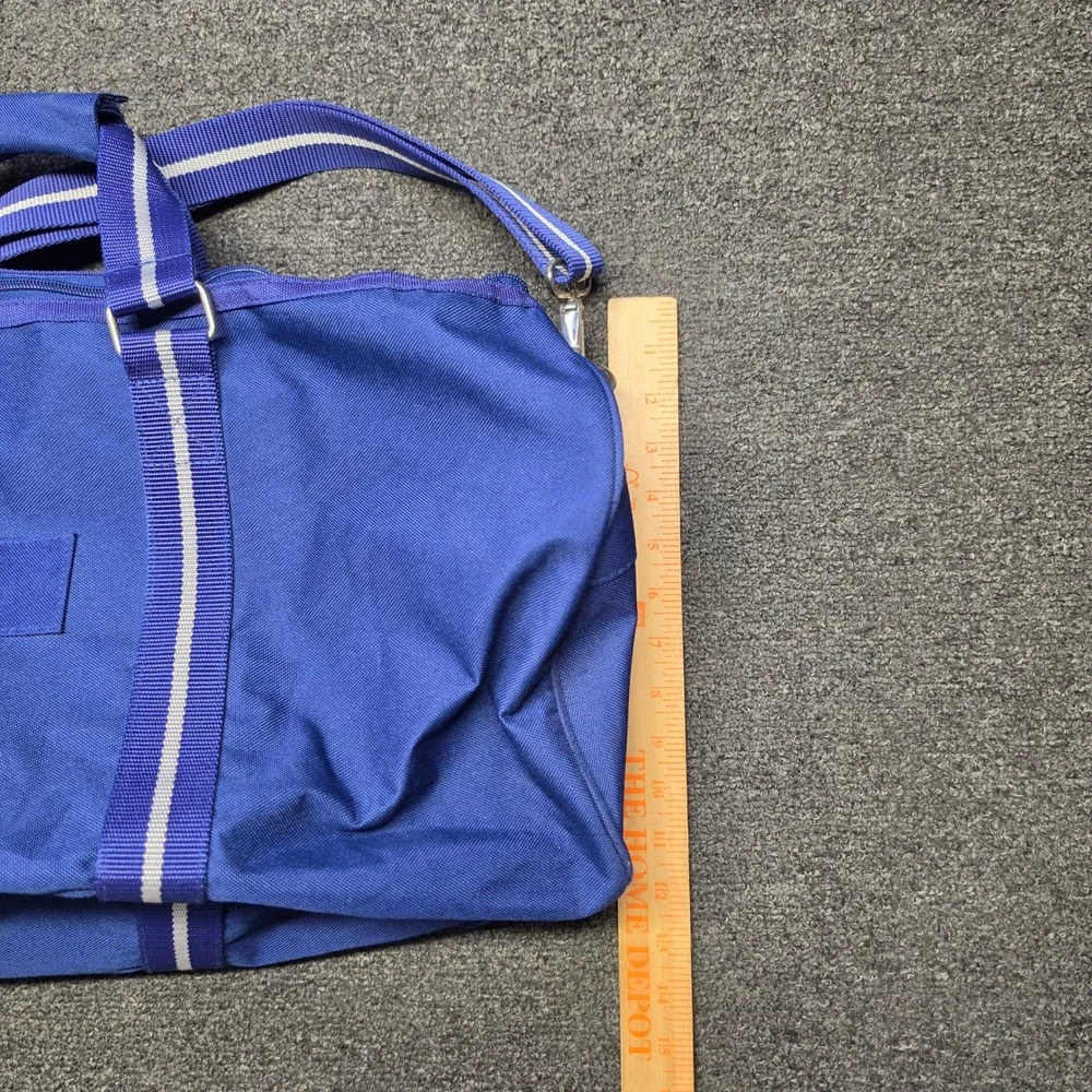 Polo Ralph Lauren Duffel Bag Blue Unisex Large Canvas Striped Strap Travel Bag